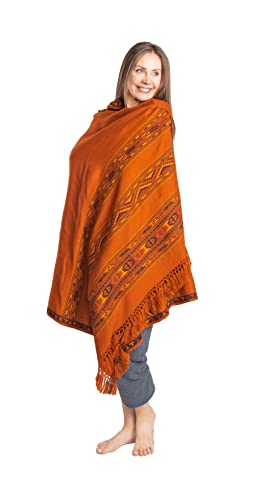 Om Shanti Crafts Meditationsschal oder Decke, exotischer Schal, Wickeltuch, Übergröße, Schal oder Stola Unisex, Orange/Abendrot im Zickzackmuster (Sunset Chevron), 7' X 3.5' von Om Shanti Crafts