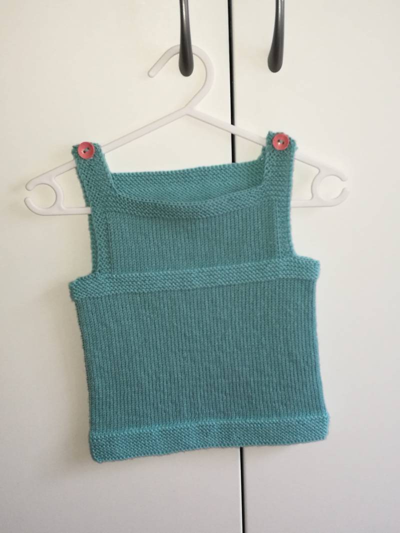 Pullunder Helltürkis 6/9 Monate Baby Merino von OmaJuttaDE