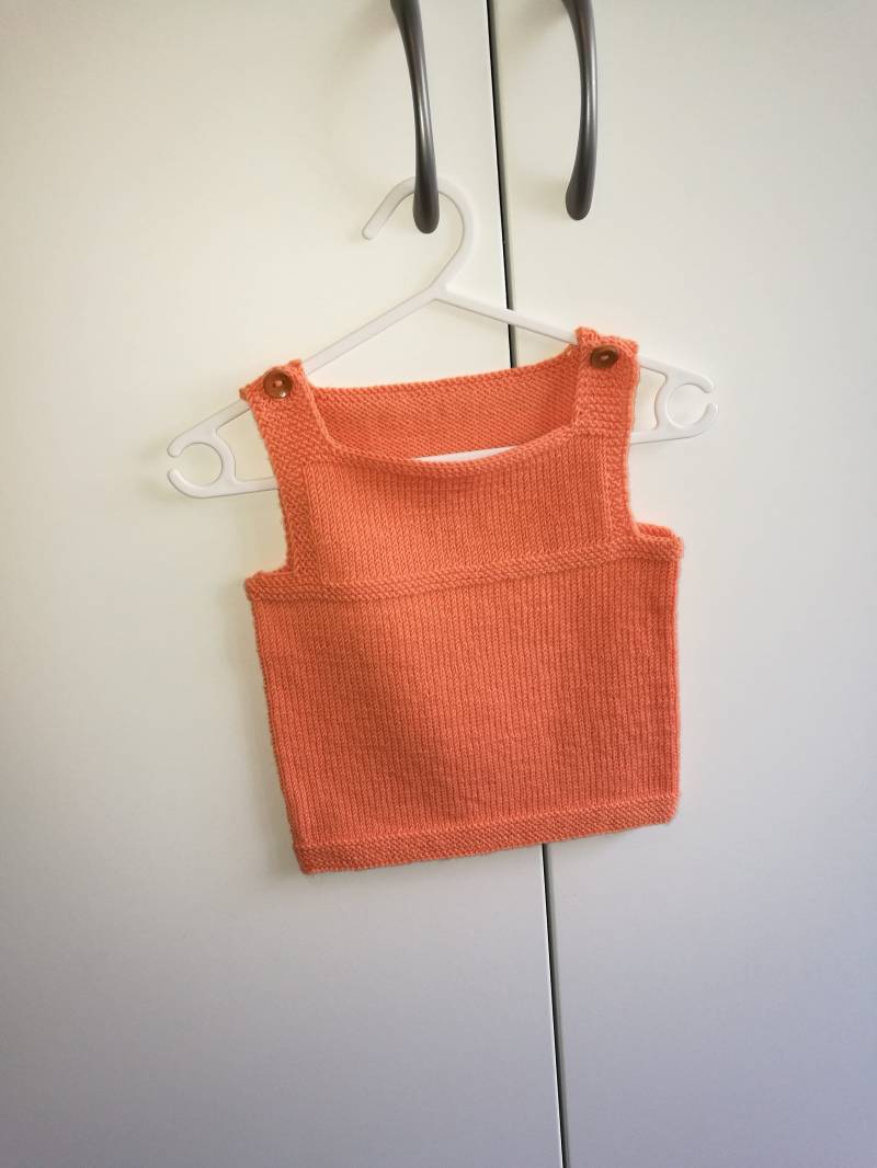 Pullunder Orange 6/9 Monate Baby Merino von OmaJuttaDE