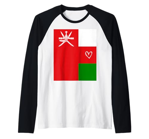 Oman Flagge Omani Herz Stolzer Erbe Nationalfeiertag Damen Herren Raglan von Oman Flag Omani Heart Proud National Gifts Idea