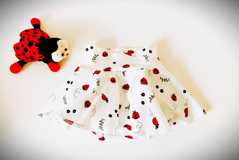 Baby Hose Mit Rock Mädchen Babyhose Babyrock Hosenrock Sommerrock Sommerhose Gr. 74-80 Babykleidung Marienkäfer Weiß Rot von OmennyS