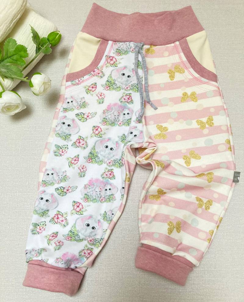 Babyhose Lang Mädchen Jogginghose Baby Hose Pumphose Cargohose Babykleidung Kinderkleidung Gr. 74 /80 von OmennyS