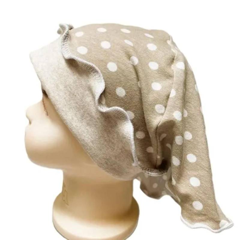 Kopftuch Mädchen Kinderkopftuch Kinder-Kopftuch Mädchenkopftuch Ku 50 51 52 53 54 55 Mütze Bandana Punkte Beige von OmennyS