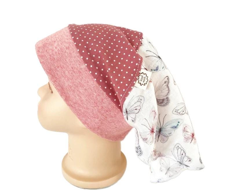 Kopftuch Mädchen Kinderkopftuch Ku 51 52 53 54 55 Kinder Babykopftuch Mütze Bandana Ohrenschutz Jersey Mit Musselin Schmetterlinge von OmennyS