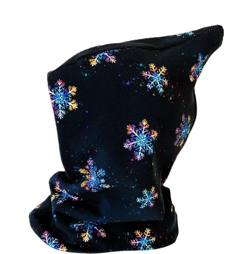 Ku 48 49 Schlupfmütze Mädchen Mütze Schalmütze Zipfelmütze Loopmütze Kindermütze Schlauchmütze Winter Warm Wintermütze Gefüttert Blau Weiß von OmennyS