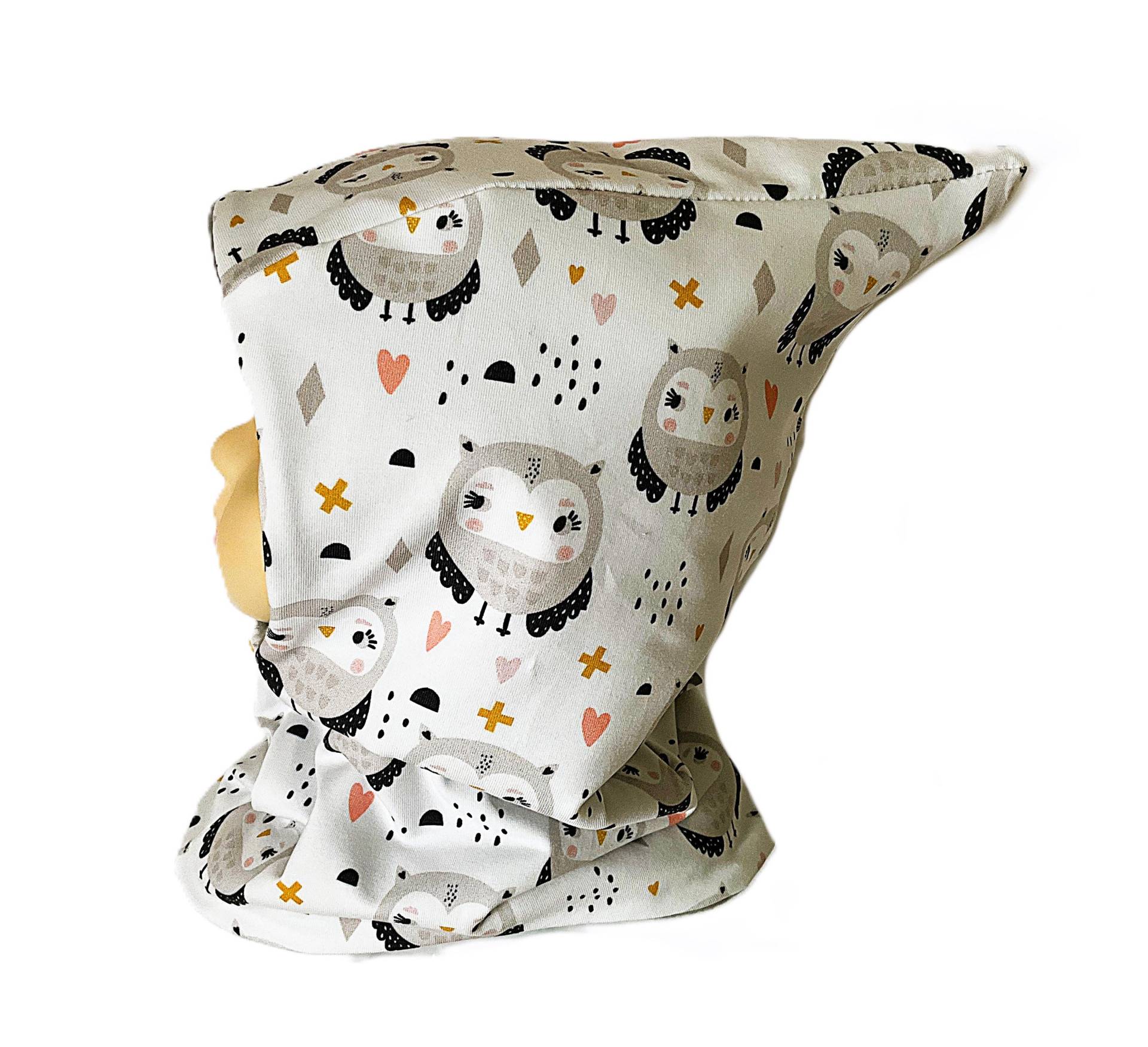 Mütze Schlupfmütze Mädchen Ku 50 51 52 Schalmütze Zipfelmütze Loopmütze Schlauchmütze Winter Warm Babymütze Weiß Grau von OmennyS