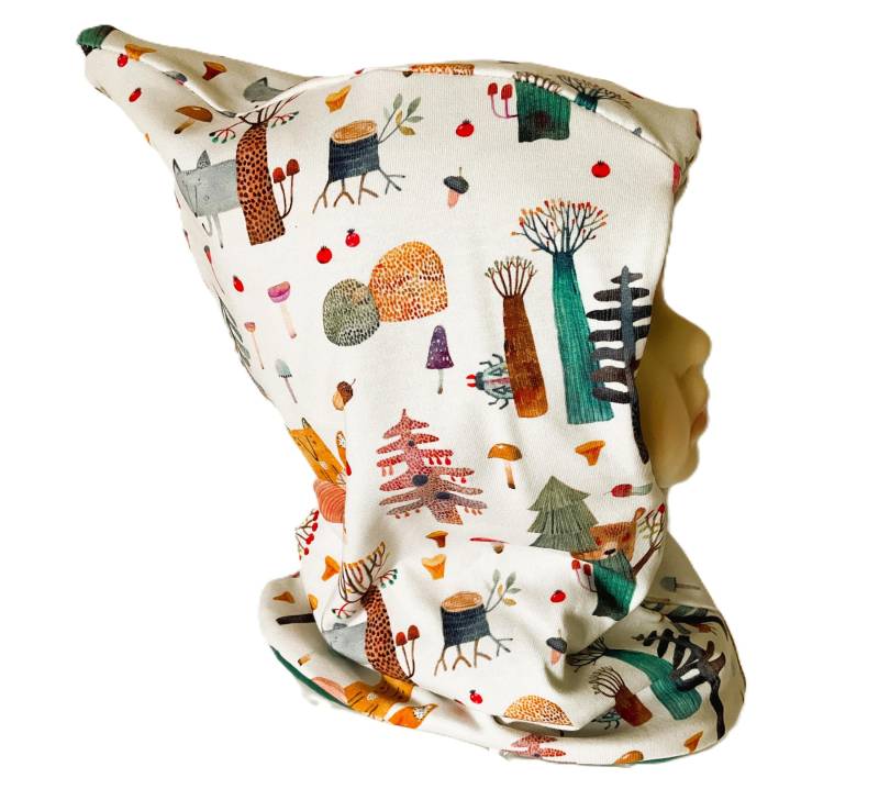 Schlupfmütze Junge Ku 50 51 52 Schalmütze Mütze Mit Loop Zipfelmütze Loopmütze Schlauchmütze Kindermütze von OmennyS