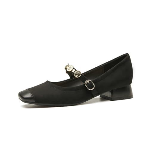 Ballerinas Schuhe für Frauen – Vintage Braune Mary Jane Schuhe mit 3CM niedrigem Absatz – Perfekt für Hochzeit, Party, Reisen, Gehen & Fahren,Schwarz,40 EU Ballerinas Schuhe für Frauen – Vintage Braune Mary Jane Schuhe mit 3CM niedrigem Absatz – Perfekt für Hochzeit, Party, Reisen, Gehen & Fahren,Schwarz,40 EU von Omeslike
