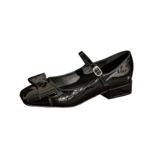 Damen Square Toe Fashion Ballerinas mit Schleife – verstellbare Schnalle Mary Jane Pumps für zierliche, schmale Füße – perfekt für Hochzeit, Reisen, Autofahren,Schwarz,37 EU Damen Square Toe Fashion Ballerinas mit Schleife – verstellbare Schnalle Mary Jane Pumps für zierliche, schmale Füße – perfekt für Hochzeit, Reisen, Autofahren,Schwarz,37 EU von Omeslike