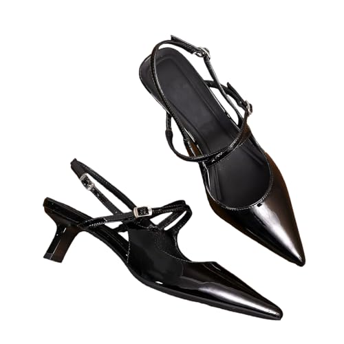 Omeslike Ballerinas mit spitzer Zehenpartie für Damen - 2 Zoll Kitten Heels für kleine Füße - Abendschuhe für Verabredungen, lässige Ausflüge,Schwarz,39 EU Omeslike Ballerinas mit spitzer Zehenpartie für Damen - 2 Zoll Kitten Heels für kleine Füße - Abendschuhe für Verabredungen, lässige Ausflüge,Schwarz,39 EU von Omeslike