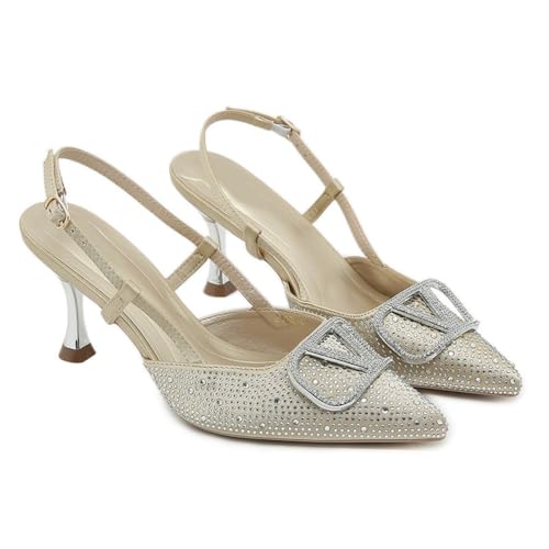 Sexy Stiletto-Pumps mit niedrigem Ausschnitt für Elegante Damen - Spitze Slip-On-Heels, perfekt für das tägliche Büro und Hochzeitsfeiern,Gold,36 EU Sexy Stiletto-Pumps mit niedrigem Ausschnitt für Elegante Damen - Spitze Slip-On-Heels, perfekt für das tägliche Büro und Hochzeitsfeiern,Gold,36 EU von Omeslike