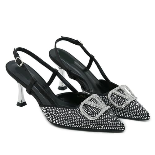 Sexy Stiletto-Pumps mit niedrigem Ausschnitt für Elegante Damen - Spitze Slip-On-Heels, perfekt für das tägliche Büro und Hochzeitsfeiern,Schwarz,37 EU Sexy Stiletto-Pumps mit niedrigem Ausschnitt für Elegante Damen - Spitze Slip-On-Heels, perfekt für das tägliche Büro und Hochzeitsfeiern,Schwarz,37 EU von Omeslike