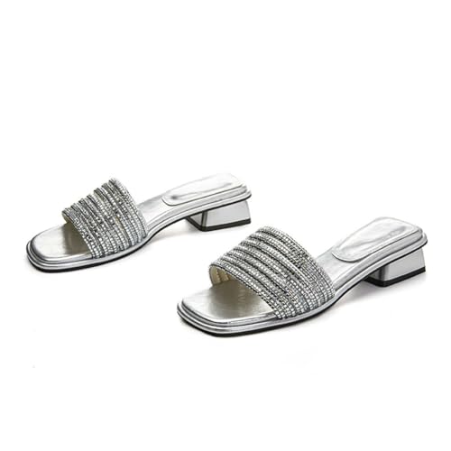 Stylische Flache Sandalen für Damen - Sommer Strandurlaub Essentials, atmungsaktive Pantoletten, perfekt zum Gehen, Reisen und Autofahren,Silber,37 EU Stylische Flache Sandalen für Damen - Sommer Strandurlaub Essentials, atmungsaktive Pantoletten, perfekt zum Gehen, Reisen und Autofahren,Silber,37 EU von Omeslike