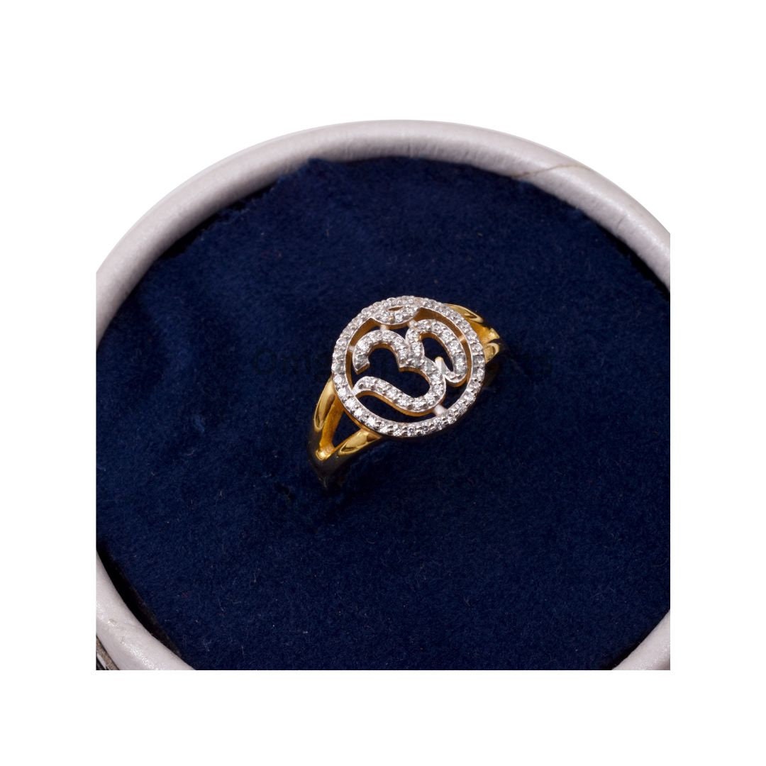 sterling Silber Om Ring Mit Zirkonia sterling Silber Om Ring Mit Zirkonia von OmganpatiCrafts