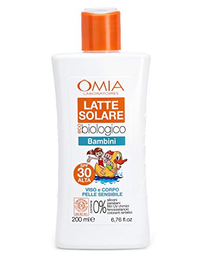 Bio-Sonnenmilch für Kinder, Gesicht und Körper, LSF30, hoher Schutz, 200 ml von Omia