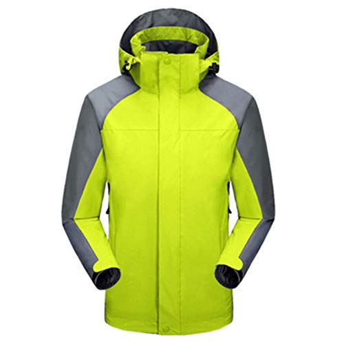Ommda Hardshelljacke Damen Wasserdicht Outdoor Jacke Ski Kapuzenjacke 3-in-1 mit Fleece Fluorescent Grün L 42 von Ommda