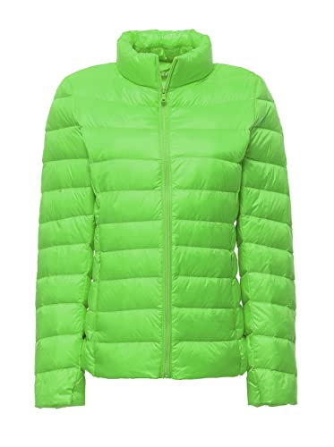 Ommda Winterjacke Damen Stehkragen Winddichte Jacke Leichte Daunenjacke Steppjacken Pufferjacke Apfelgrün XL von Ommda