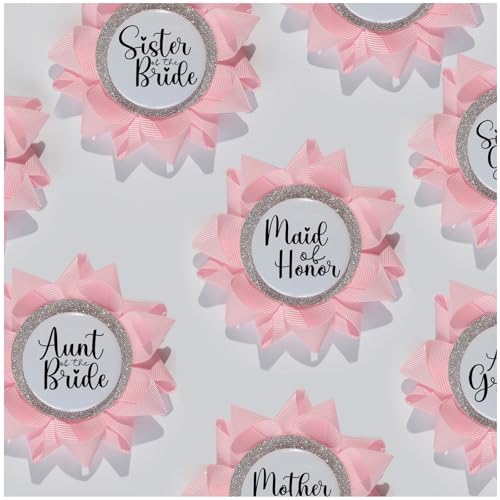 Blanko-Weißblech-Anstecknadeln, 6 Stück, DIY-Band, Knopfnadeln für Babyparty, Brautparty, Geburtstagsparty, weiße Hochzeitsdusche, Korsagen für Brautmädchen, Namensnadel für Oma, Mimi, Gigi von Ommisimqist