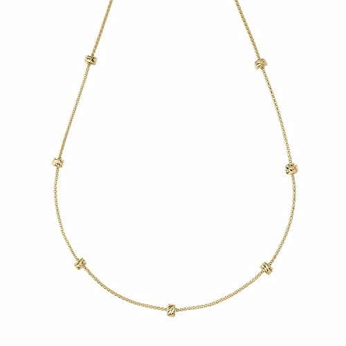Halskette aus 18 Karat Gelbgold mit Diamantelementen für Damen, Kein Edelstein von OmniaOro
