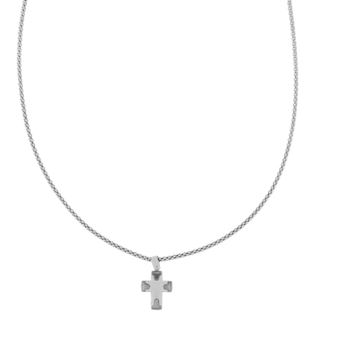 OmniaOro Herren-Kette aus 18 Karat Weißgold mit Kreuz von OmniaOro