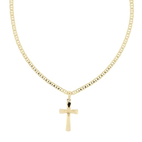 OmniaOro Herren-Kette aus Gelbgold mit Kreuz 18 Karat von OmniaOro