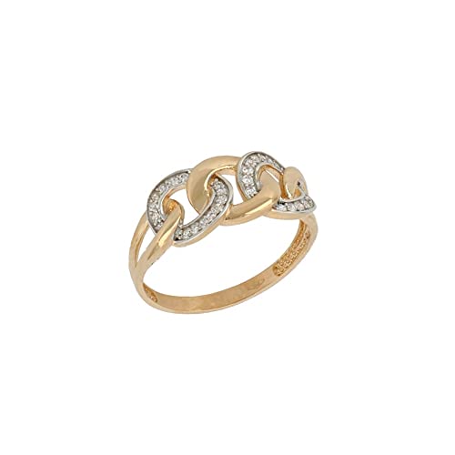 OmniaOro Ring aus 18 Karat Roségold und Weißgold mit weißen Zirkonia für Damen, Roségold, Metall, Weiße Zirkonen von OmniaOro