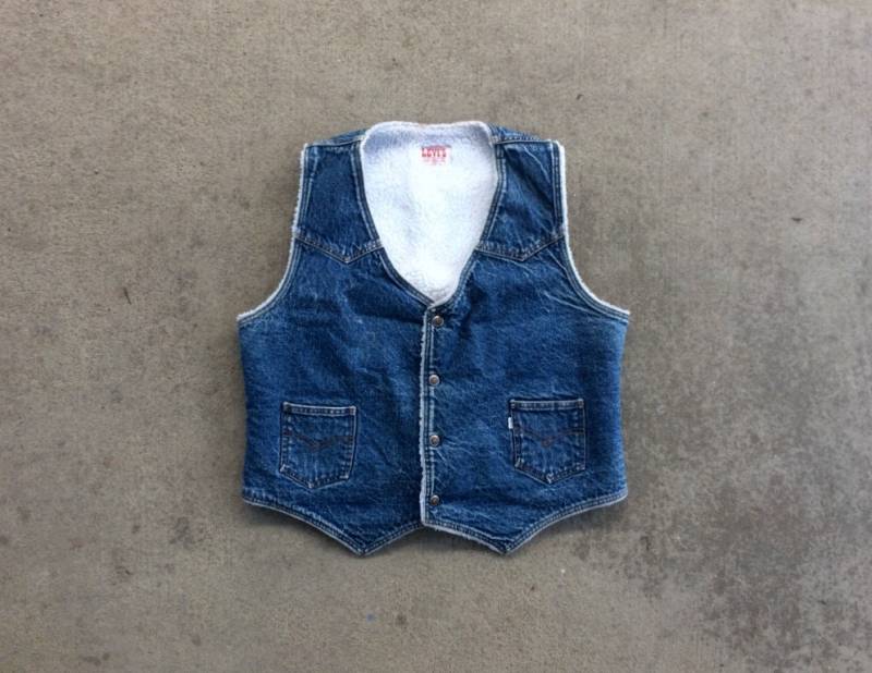 x-Große Sherp- Vintage Blaue Denim Scherung Levi S Weste - Made in Usa x-Große Sherp- Vintage Blaue Denim Scherung Levi S Weste - Made in Usa von Omnimonger