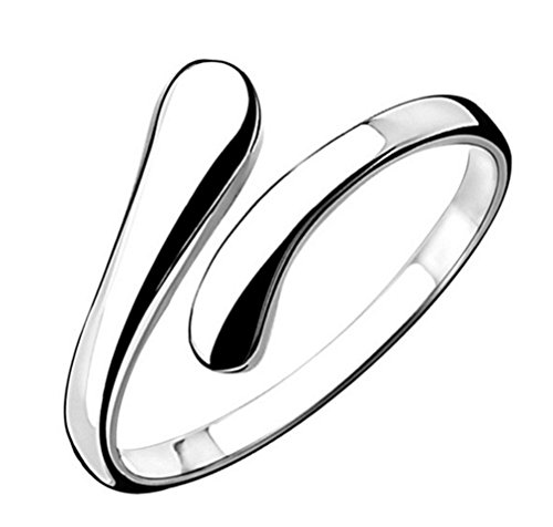 Omos Damen 925 Sterling Silber Einfache Öffnen Verstellbare Ringe von Omos