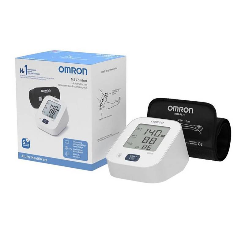 Omron Blutdruckmessgerät Blutdruckmessgerät M2 Comfort, Intelli Wrap Manschette für exakte Messungen von Omron