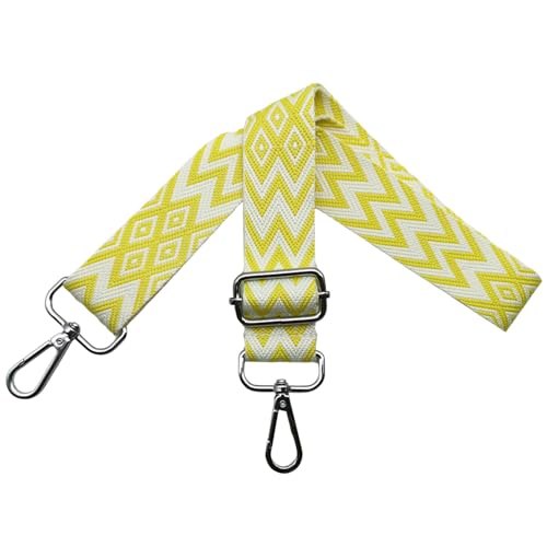 Taschengurte zum Wechseln, Verstellbarer Schultergurt für Taschen, Taschengurt Breit 3.8cm Schulterriemen mit Karabiner Silber, Umhängegurt für Damen Tragegurt Taschen DIY, Gelb, X32 von Omxyinma