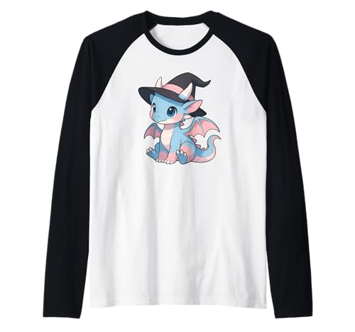Cute Anime Baby Dragon Witch Kawaii Transgender Pride Colors Raglan von On Point LGBT Styles