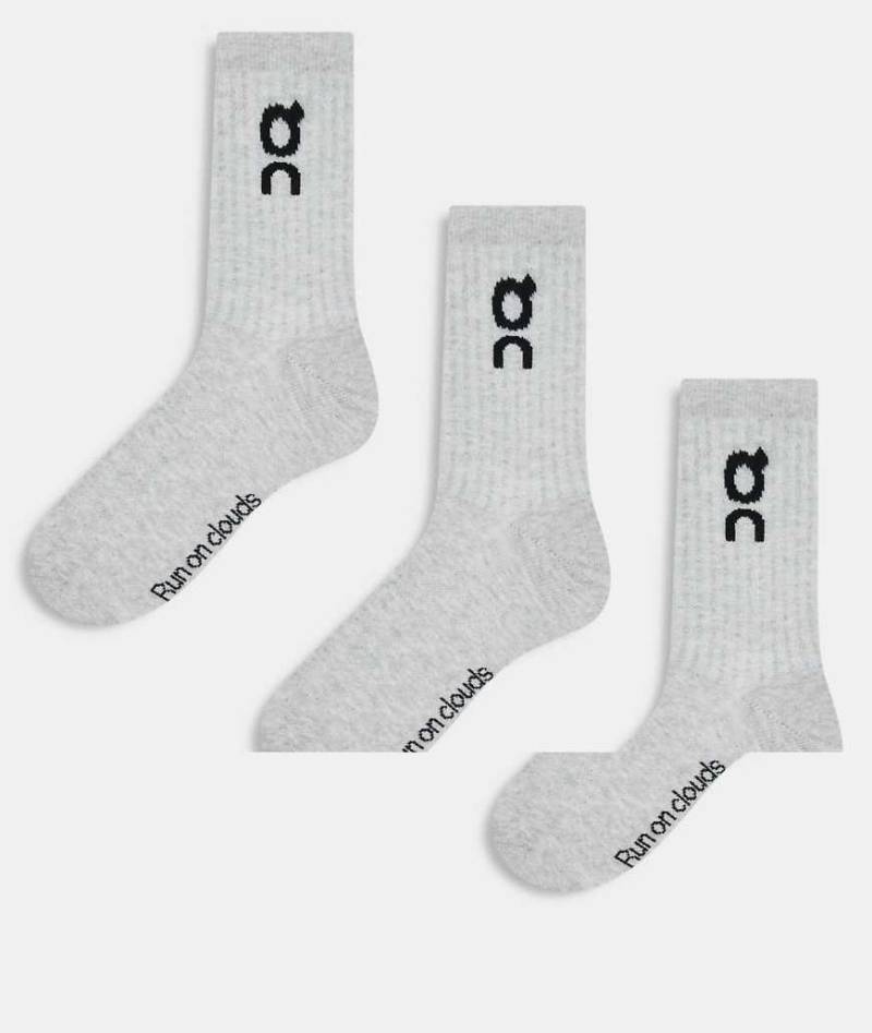 ON - 3er-Pack hohe Socken in Grau mit Logo von On Running