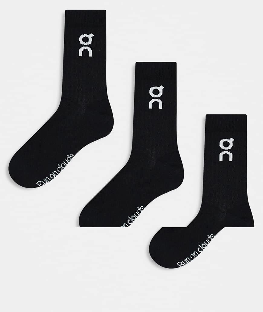 ON - 3er-Pack hohe Socken in Schwarz mit Logo von On Running