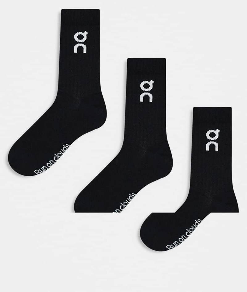 ON - 3er-Pack hohe Socken in Schwarz mit Logo von On Running
