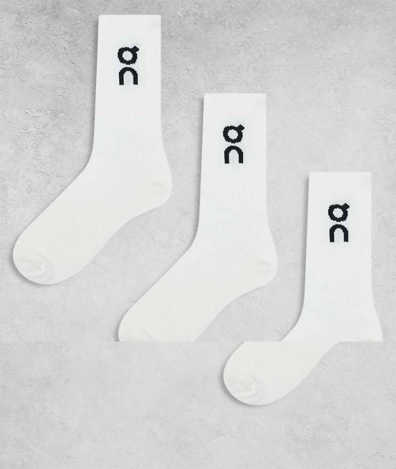 ON - 3er-Pack hohe Socken in Weiß mit Logo von On Running