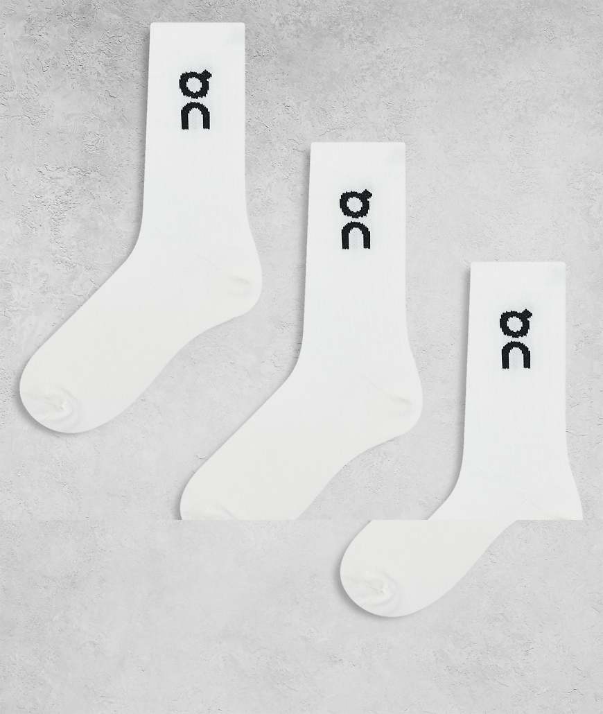 ON - 3er-Pack hohe Socken in Weiß mit Logo von On Running