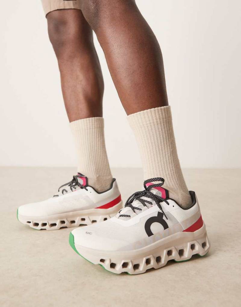 ON - Cloudmonster - Laufschuhe in Weiß und Rot von On Running