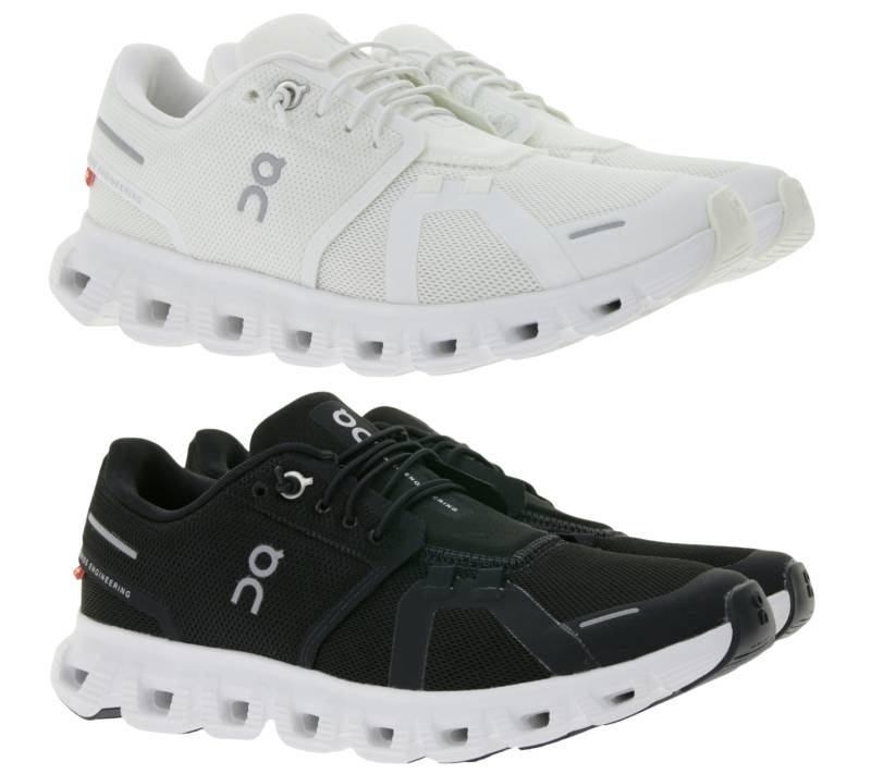 ON Running Cloud 6 Damen Sneaker nachhaltige Lauf-Schuhe mit CloudTec und Speedboard 3WF1006 in Schwarz oder Weiß von On Running