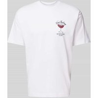 On Vacation T-Shirt mit Rundhalsausschnitt Modell 'Team Red Wine' in Weiss, Größe M von On Vacation