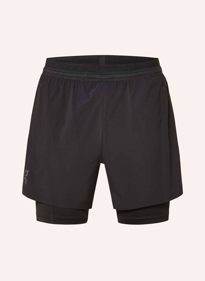 On 2-In-1-Laufshorts Performance schwarz von On