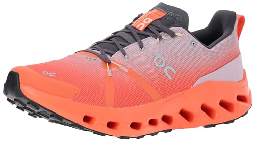 On Men's Cloudsurfer Trail Waterproof Sneaker, Mauve - Flame, 45 EU von On