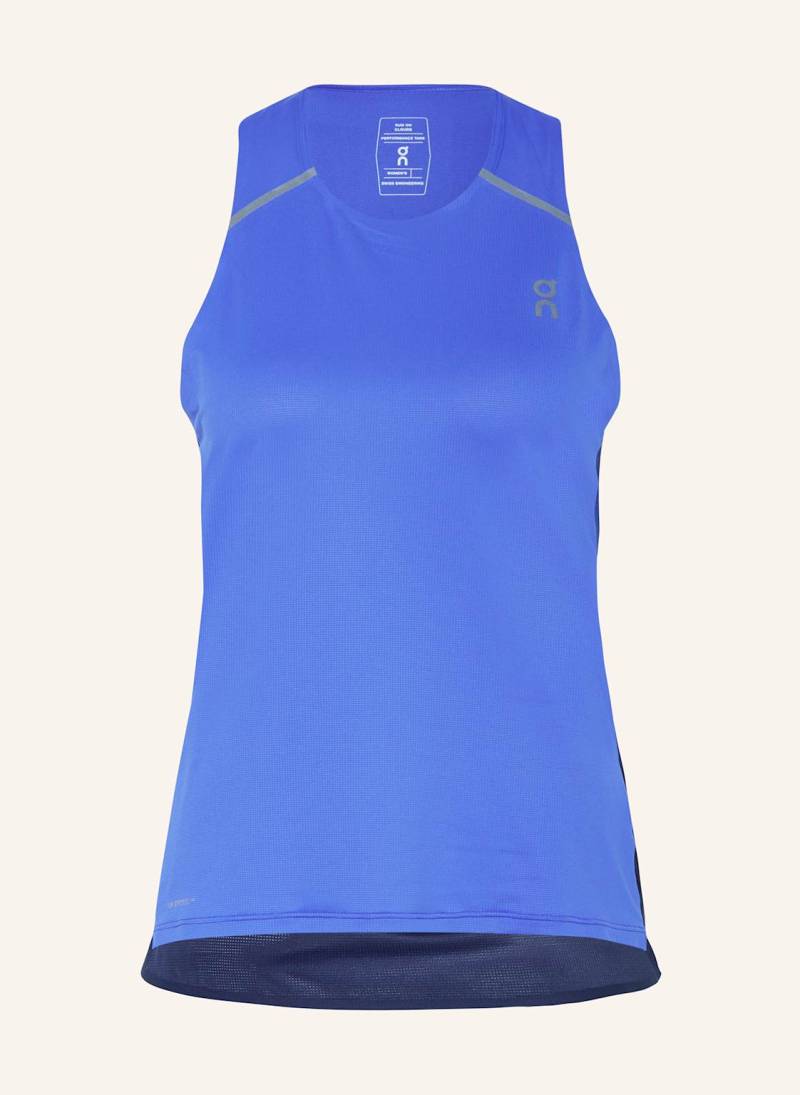 On Lauftop Performance Tank blau von On