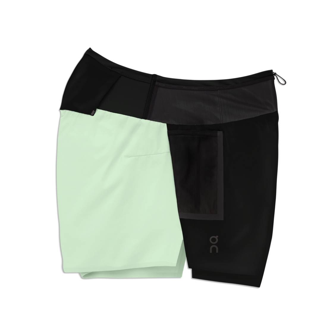 On Ultra Shorts Laufhose Damen schwarz grün Gr. L von On