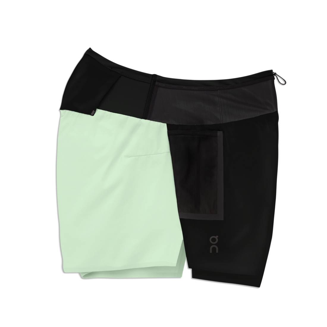 On Ultra Shorts Laufhose Damen schwarz grün Gr. XL von On