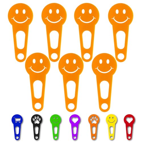 Einkaufswagenchips Einkaufswagenlöser zum sofort abziehen; Einkaufswagen-Chip Schlüsselanhänger; Einkauf-Wagenchip sofort wieder ablösen und Schlüssel einstecken (Orange, Happy Face, 7 Stück) von OnAir