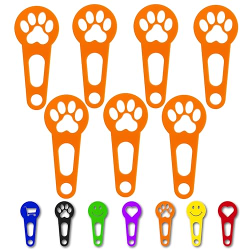 Einkaufswagenchips Einkaufswagenlöser zum sofort abziehen; Einkaufswagen-Chip Schlüsselanhänger; Einkauf-Wagenchip sofort wieder ablösen und Schlüssel einstecken (Orange, Pfote, 7 Stück) von OnAir