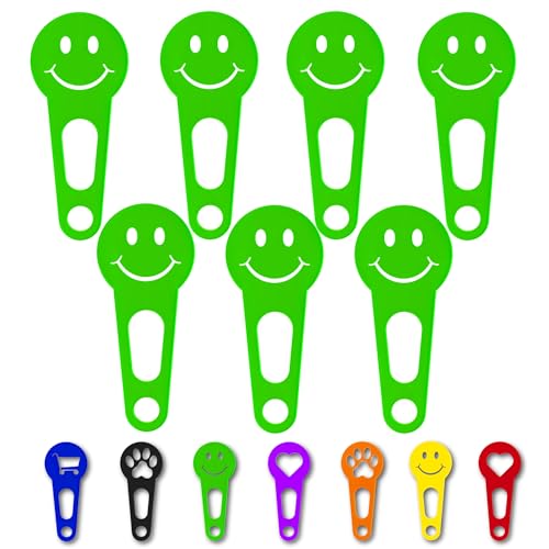 OnAir Einkaufswagenchips Einkaufswagenlöser zum sofort abziehen; Einkaufswagen-Chip Schlüsselanhänger; Einkauf-Wagenchip sofort wieder ablösen und Schlüssel einstecken (Grün, Happy Face, 7 Stück) von OnAir