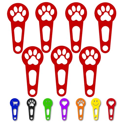OnAir Einkaufswagenchips Einkaufswagenlöser zum sofort abziehen; Einkaufswagen-Chip Schlüsselanhänger; Einkauf-Wagenchip sofort wieder ablösen und Schlüssel einstecken (Rot, Pfote, 15 Stück) von OnAir