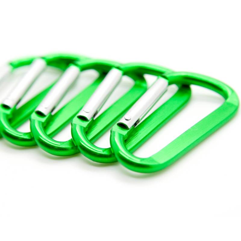 100 Stk. D Karabiner Federgürtel Clip Schlüsselanhänger/2, 25" Grünes Aluminium von OnDepot