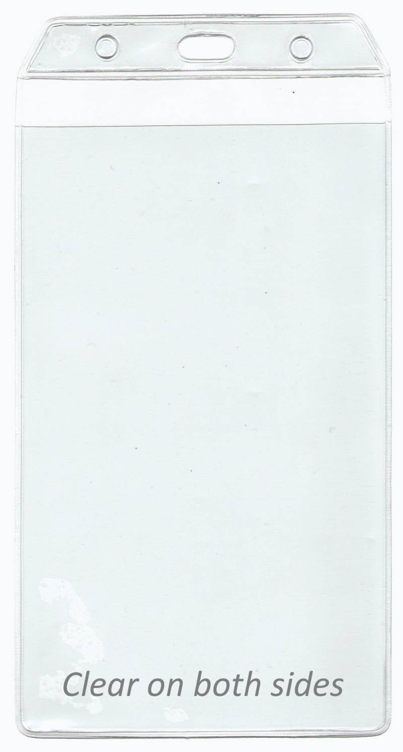 100 Stück - 7" X 4" Vertikal Großer Clear Vinyl Badge Holder Mit Schlitz Tickethalter von OnDepot